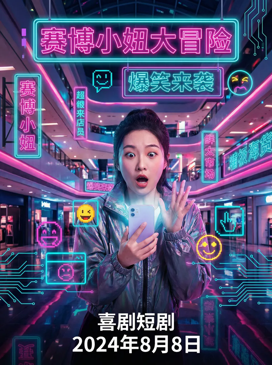 农夫论坛 搞笑喜剧短剧 - 赛博小妞大冒险海报